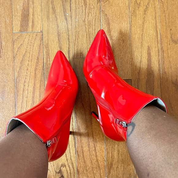 Never Worn - Red Patent Leather Booties - Sz 8.5 - Picture 2 of 11